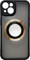 Casemania Hoesje Geschikt voor Apple iPhone 14 Zwart - Anti Shock Back Cover met Geschikt voor Magsafe