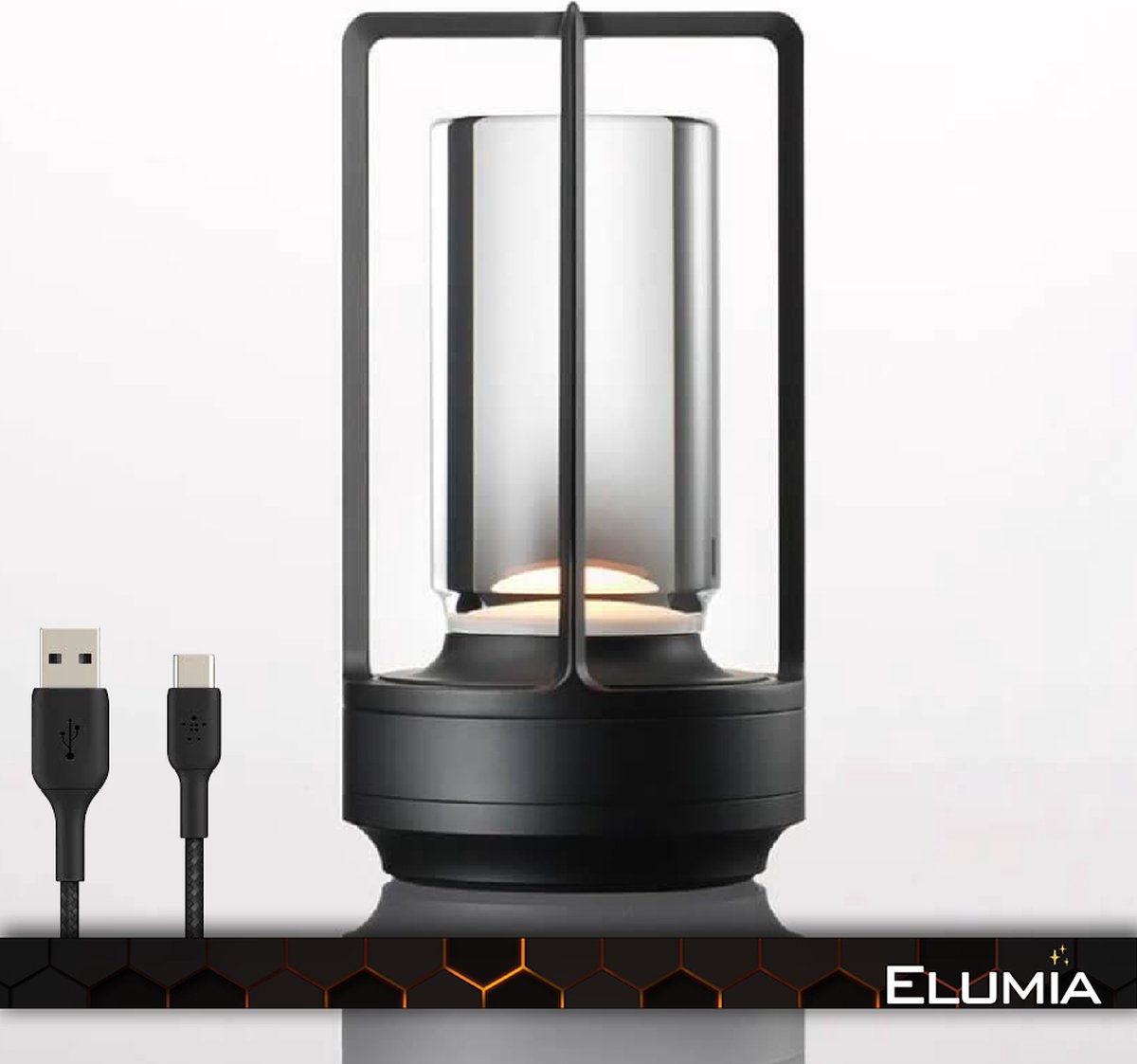 Elumia® DANTE Oplaadbare Tafellamp - Dimbare LED Verlichting, Kleurtemperatuur Instelbaar - Uniek design