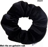 CHPN - Chouchou - Avec cachette - Chouchou avec fermeture éclair - Froezel - Zwart - Élastique pour cheveux - Accessoire Cheveux - Accessoire Festival - Chouchou avec compartiment secret