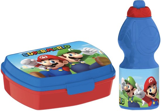 Nintendo Super Mario  lunchbox / broodtrommel &  drinkbeker - Super Mario