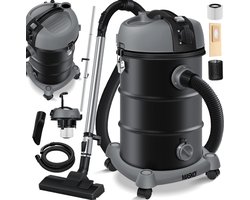 MASKO® industriële stofzuiger nat-droog roestvrij staal 2300W + stopcontact | blaasfunctie | droog en nat zuigen | Push&Clean | industriële stofzuiger met en zonder zak | zakloos - Antraciet