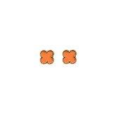 Boucles d'oreilles Clover - Oranje/ Or | Acier inoxydable | Mode Favorite