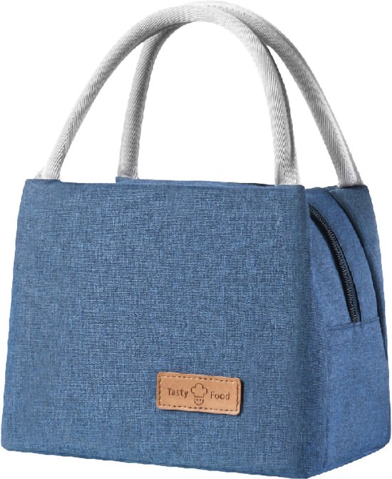 Foto: Rainbecom koeltassen lunchtas 19x27x16 cm 7 liter blauw isolatie 300d kationisch polyester handvat riem koeltas lunch bag ge soleerde koeltas picknicktas