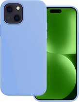 Hoes Geschikt voor iPhone 15 Plus Hoesje Siliconen Back Cover Case - Hoesje Geschikt voor iPhone 15 Plus Hoes Cover Hoesje - Lichtblauw
