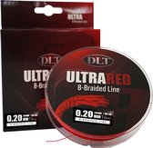 DLT UltraRed-8 Braided Line - 200m 0.12mm 8kg - Gevlochten lijn - 8 Braid - Vislijn
