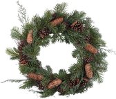 PTMD Kerstkrans Wreath - 46x10x46 cm - Polyester - Bruin