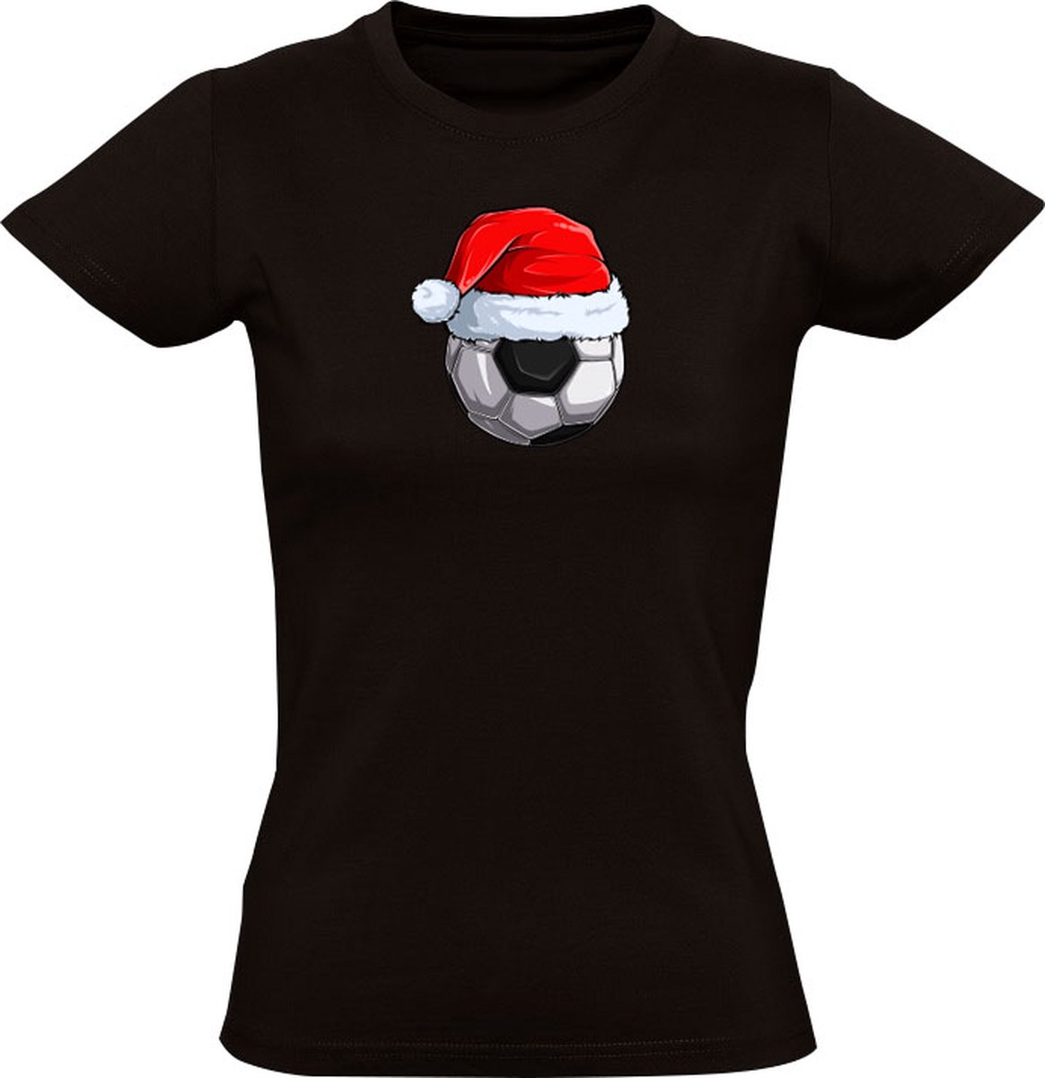 Kerst voetbal Dames T-shirt - kerstmis - feest - sport - feestdagen - winter - bal - kerstshirt