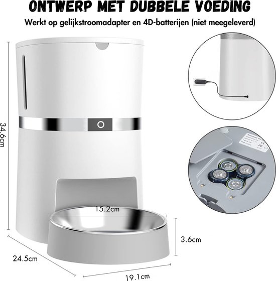 Pawise Automatische katten- en hondenvoeder met ijspak - 1-maaltijd dispenser voor nat en droog voer, 48 uur timer, vaatwasmachinebestendig, perfect voor huisdieren Pawise Automatische katten- en hondenvoeder met ijspak - 1-maaltijd dispenser voor nat en droog voer, 48 uur timer, vaatwasmachinebestendig, perfect voor huisdieren