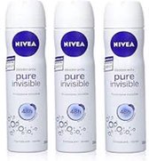 Nivea Deo Spray - Pure Invisible - 3 x 150 ml