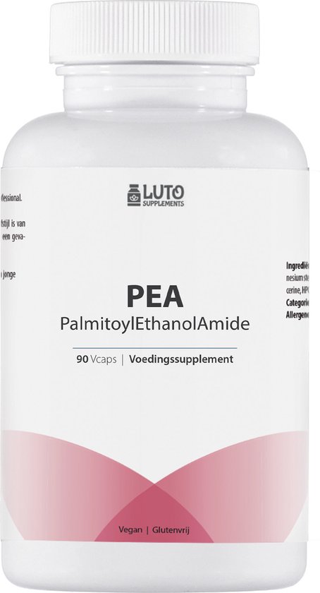 Zuivere PEA - Palmitoylethanolamide - 1200mg - 90 Vegetarische capsules - Hoge kwaliteit - LUTO Supplements