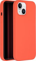 Accezz Hoesje Geschikt voor iPhone 15 Hoesje Siliconen - Accezz Liquid Silicone Backcover Geschikt voor MagSafe - oranje