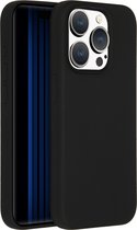 Accezz Hoesje Geschikt voor iPhone 15 Pro Hoesje Siliconen - Accezz Liquid Silicone Backcover Geschikt voor MagSafe - Zwart