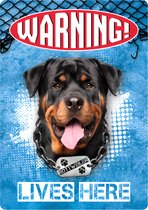 Bord Blik Rottweiler Warning (v)