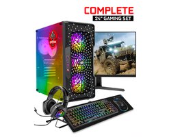ScreenON - Gaming Set - X54196 - W1 (GamePC.X54196 + 24 Inch Monitor + Toetsenbord + Muis & Muismat + Headset & Houder)