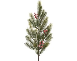 Decoris kersttak/dennentak - groen met bessen - 77 cm