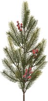 Decoris Branche de Noël/branche de pin - vert avec baies - 77 cm