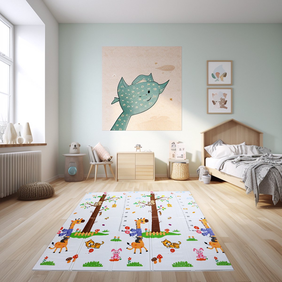 Buxibo - Dubbelzijdige Speelmat Foam - Dik XPE Foam - Kruipmat - Speelkleed - Vloermat - Baby/Peuter & Kind - Multicolor - XPE-014 - 200x180cm — afbeelding 7