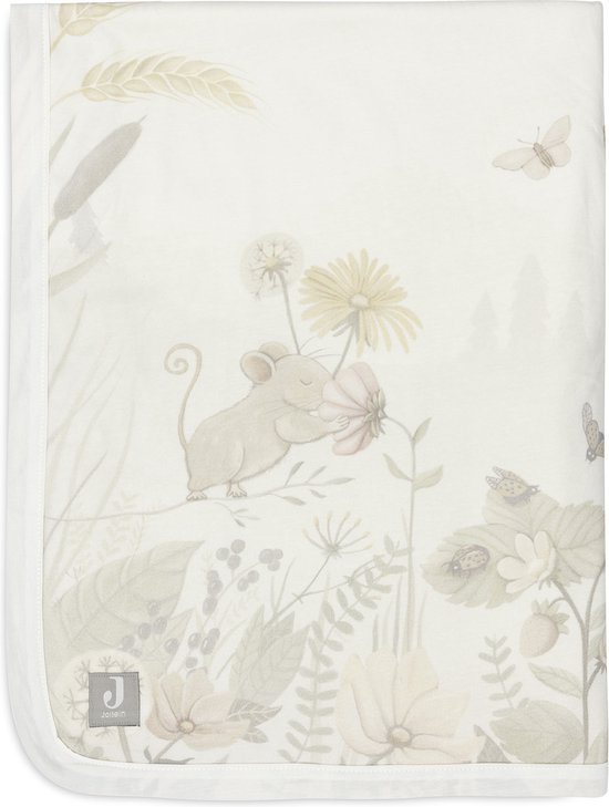 Foto: Jollein deken wieg 75x100cm wiegdeken wiegdekentje dekentje baby dreamy mouse velvet fleece