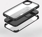 Mobiq - Rugged 360 Graden Full Body iPhone 15 Pro Hoesje - zwart
