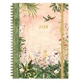 Lannoo Graphics - Diary 2024 - Agenda 2024 - Desk Wire-O - BOTANIC - Pink - 7d/1p & Notes - 4Talig - 170 x 230 mm