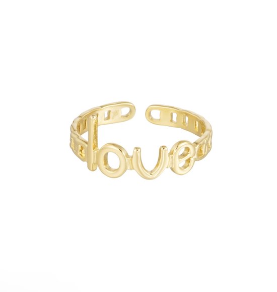 Ring - Yehwang - Goud - Love - Stainless steel sieraden - Verstelbaar