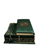 Luxe Rahle box met plex, Koran en Tasbih Groen