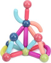 Magnetisch Stokspeelgoed, Magnetische Constructieset Speelgoed Kinderen Magnetische Staafbouwstenen Set Educatief Speelgoed(64 STUKS:)
