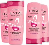L'Oréal Elvive Nutri-Gloss - Shampoo 2x 250 ml & Conditioner 2x 200 ml - Pakket