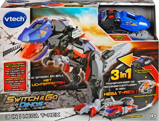 VTech Switch & Go Dino's - 3-in-1 Mega T-Rex - Kinder Speelgoed Dinosaurus - Interactief speelfiguur - Cadeau - Vanaf 4 Jaar - VTech