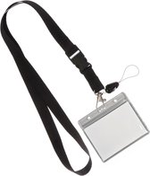 Fako Bijoux® - Lanière + Porte-Badge Plastique XL - Lanière - Porte-Badge - 51cm - 20mm - Zwart