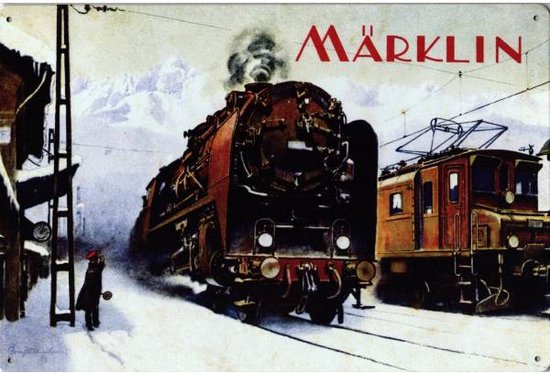 Metalen wandbord Marklin winter - 20 x 30 cm
