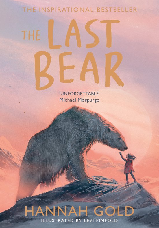 Couverture du livre "The Last Bear" montrant une fille regardant un ours polaire au sommet d'une montagne enneigée.