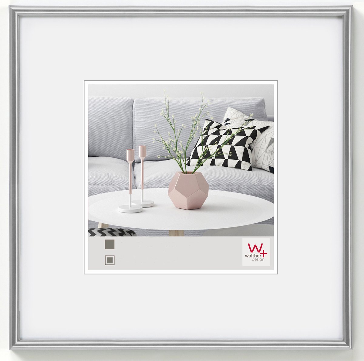 Walther Galeria - Kunststof lijst - Fotoformaat 30x30 cm - Zilver