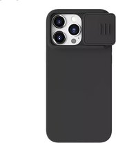 Geschikt voor Nillkin Apple iPhone 15 Pro Max Geschikt voor Mag Hoesje Camera Slider Zwart