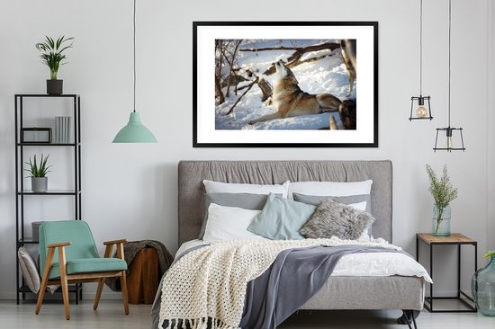 Loup eurasien hurlant 120x80 cm