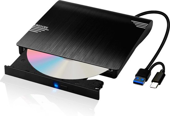 Externe DVD Speler voor Laptop - DVD/CD Brander - Optische Drive - USB 3.0  en USB C | bol.com