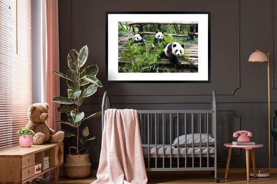 Jeunes pandas mangeant 120x80 cm