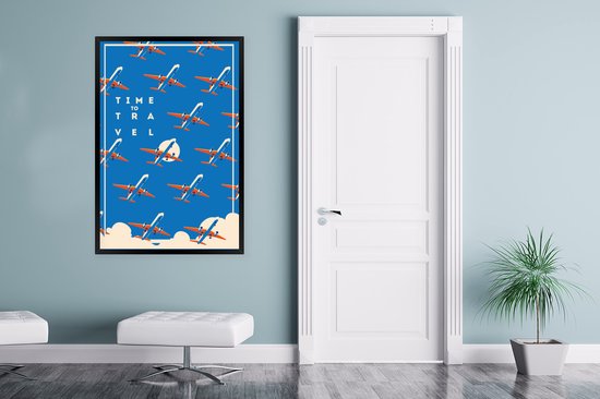 Fotolijst incl. Poster - Vliegtuig - Patronen - Quotes - 80x120 cm - Posterlijst