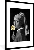 Fotolijst incl. Poster - Meisje met de parel - Johannes Vermeer - Lolly - Goud - 60x90 cm - Posterlijst