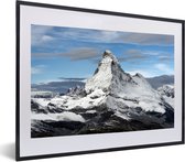 Fotolijst incl. Poster - Wolken boven de Matterhorn in Zwitserland - 60x40 cm - Posterlijst