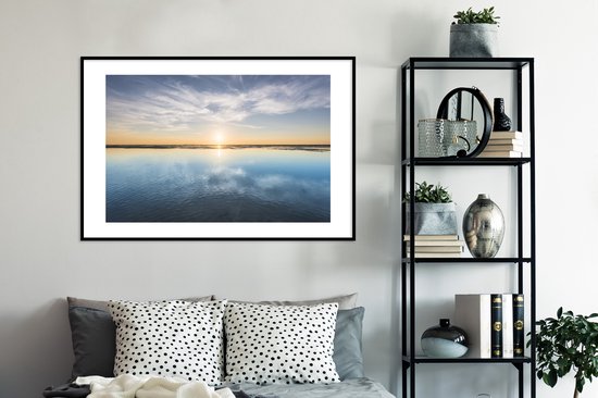 Cadre photo avec affiche - Mer - Nuages - Soleil - 120x80 cm - Cadre pour affiche
