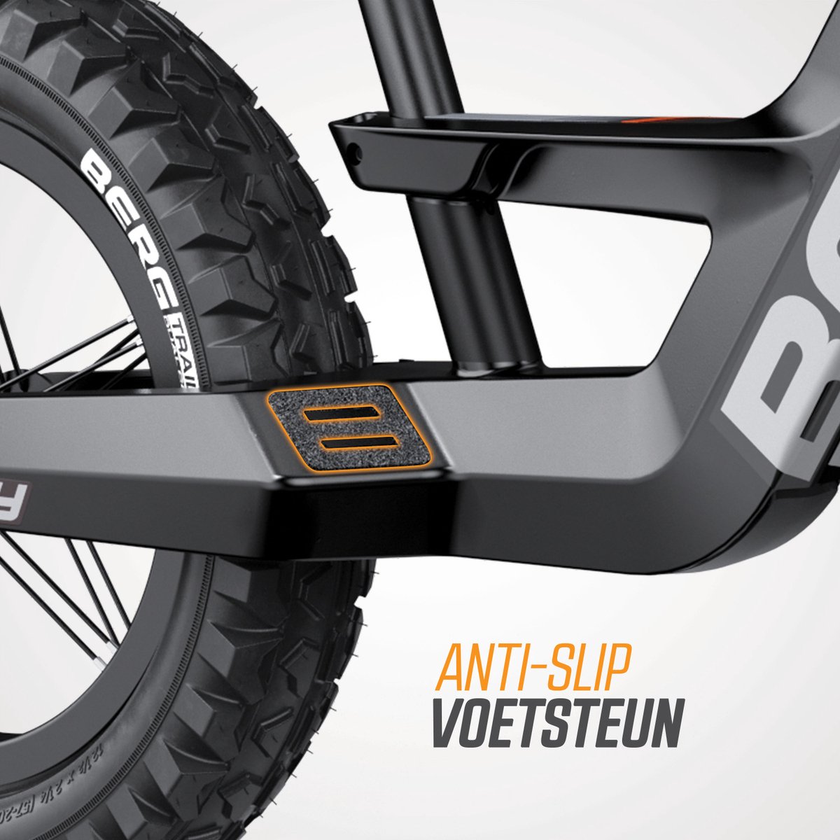 BERG Biky Cross Black Loopfiets - 12 inch - Lichtgewicht Magnesium frame - Met Handrem - Verstelbaar Zadel - 2,5+ Jaar - Zwart — afbeelding 8