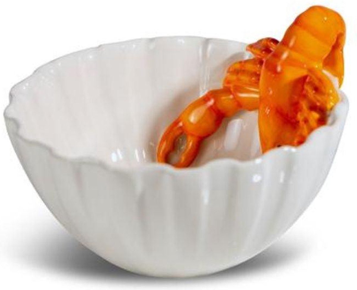 Byon - Kom Lobsti wit en oranje 16cm - Kommen