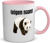 Akyol - panda met eigen naam koffiemok - theemok - roze - Panda - panda liefhebbers - mok met eigen naam - iemand die houdt van panda's - verjaardag - cadeau - kado - 350 ML inhoud