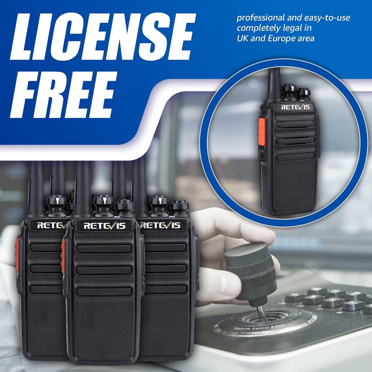 Talkies-Walkies Retevis RT24 Plus - 4 Appareils PMR446 Sans Licence, Portée Longue Avec Oreillettes Pour Pro Ou Loisirs