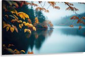 Canvas - Boom - Herfst - Water - 150x100 cm Foto op Canvas Schilderij (Wanddecoratie op Canvas)