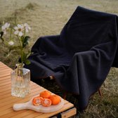 Merinowollen deken warme deken campingdeken knuffeldeken 160 x 200 cm (wol), militair (grijs)