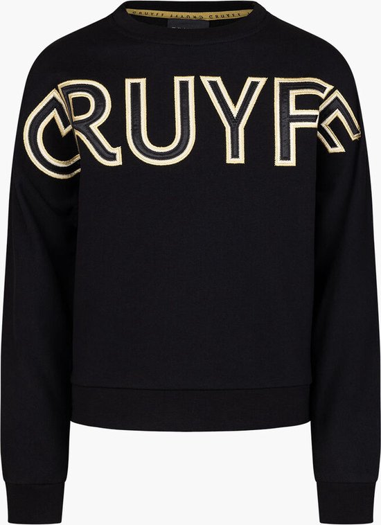 Cruyff Junior Mover Crewneck Sweater Black/Gold - Maat 140