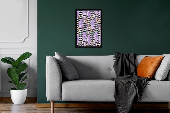 Affiche avec cadre Fleurs - Lilas - Roses - 20x30 cm