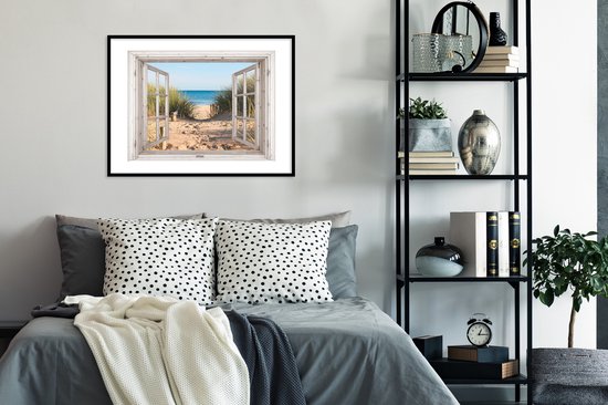 Affiche avec cadre Transparent - Plage - Mer - 80x60 cm